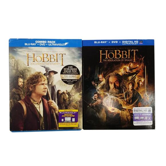 The Hobbit 1 2 Blu Ray + DVD Movie Lot Of 2 - Picture 1 of 6
